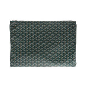 Goyard Senna Green Leather Clutch Bag Document Case